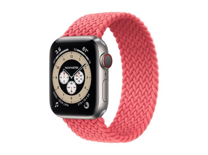 pleteny nylonovy navlekaci reminek pro apple watch ruzovy