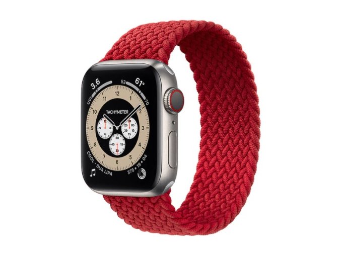 pleteny nylonovy navlekaci reminek pro apple watch cerveny