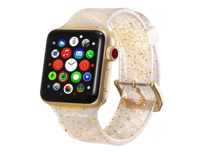 trpitivy silikonovy reminek pro apple watch zlaty