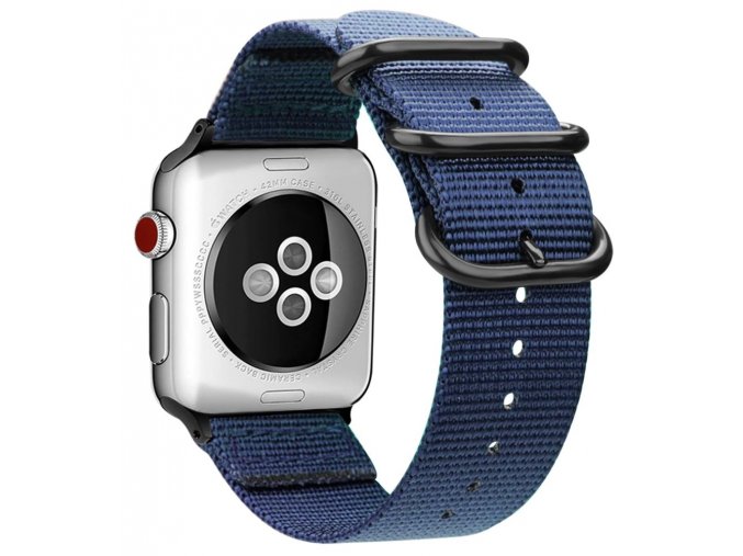 tkany nylonovy reminek s trojitou prezkou pro apple watch modry