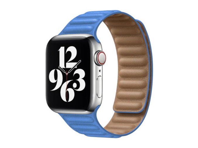 kozeny reminek s magnetickym zapinanim pro apple watch 2 generace svetle modry