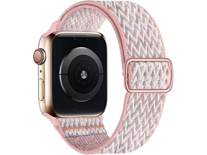 elasticky navlekaci reminek pro apple watch s prezkou biloruzovy