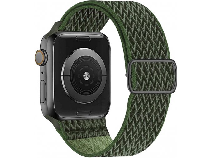 elasticky navlekaci reminek pro apple watch s prezkou khaki 3d