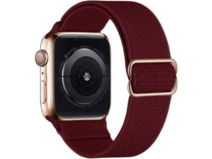 elasticky navlekaci reminek pro apple watch s prezkou vinove cerveny