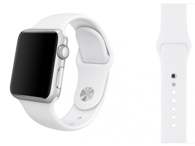 Bílý silikonový řemínek pro Apple Watch 42, 44 a 45 mm