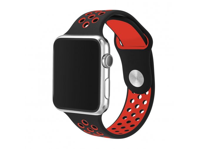 cervenocerny silikonovy reminek pro apple watch 42 mm 01