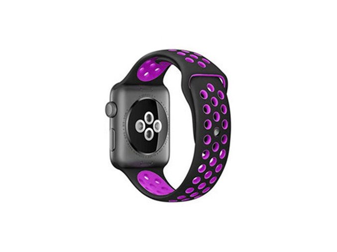 fialovočerný silikonový řemínek pro Apple Watch 42 mm