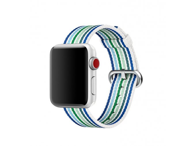 modre prouzkovany tkany nylonovy reminek pro apple watch 01