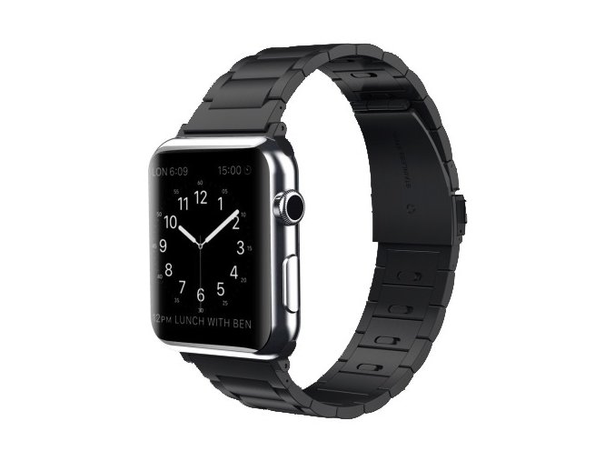 luxusni ocelovy reminek z nerezove oceli s odnimatelnymi clanky pro apple watch cerny