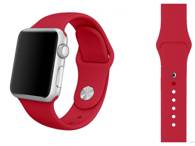 cervena ruze silikonovy reminek pro apple watch