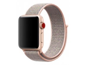 jemne ruzovy provlekaci reminek na suchy zip pro apple watch