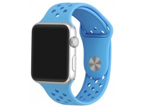 svetle modry silikonovy reminek s odvetravacimi otvory pro apple watch 01