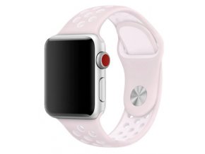 ruzovobily silikonovy reminek pro apple watch