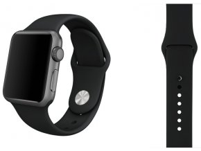 temne sedy silikonovy apple watch reminek