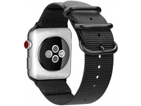 tkany nylonovy reminek pro apple watch s trojitou prezkou cerny