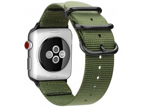 tkany nylonovy reminek pro apple watch s trojitou prezkou zeleny