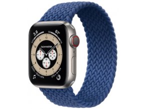 pleteny nylonovy navlekaci reminek pro apple watch modry