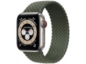 pleteny nylonovy navlekaci reminek pro apple watch zeleny