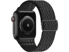 elasticky navlekaci reminek pro apple watch s prezkou cerny 3d