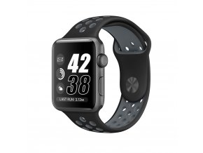 Černošedý silikonový řemínek pro Apple Watch 38, 40 a 41 mm