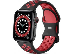 cernocerveny silikonovy reminek pro apple watch typ2