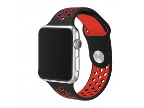 cervenocerny silikonovy reminek pro apple watch 42 mm 01