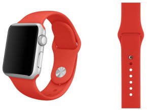 Červený silikonový řemínek pro Apple Watch 42, 44 a 45 mm