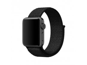 cerny provlekaci nylonovy reminek na suchy zip pro apple watch 42 mm 01