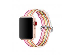 ruzove prouzkovany tkany nylonovy reminek pro apple watch 01