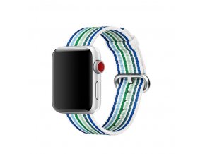 modre prouzkovany tkany nylonovy reminek pro apple watch 01