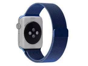 Milánský tah s magnetickým zapínáním pro Apple Watch 38, 40 a 41 mm modrý