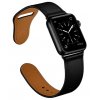 kozeny reminek pro apple watch se zapinanim na kolicek cerny