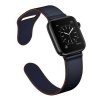 kozeny reminek pro apple watch se zapinanim na kolicek temne modry