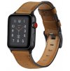 retro kozeny reminek pro apple watch 42 a 44 mm s klasickou ocelovou prezkou hnedy 01