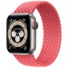 pleteny nylonovy navlekaci reminek pro apple watch ruzovy
