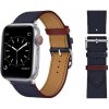 kozeny reminek pro apple watch s dvojitou ocelovou prezkou temnemodry