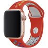 cerveny duhove prouzkovany silikonovy reminek pro apple watch
