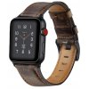 retro kozeny reminek pro apple watch 42 a 44 mm s klasickou ocelovou prezkou tmave hnedy 01 kopie