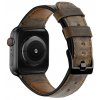 retro kozeny reminek pro apple watch 42 a 44 mm s klasickou ocelovou prezkou tmave hnedy 02