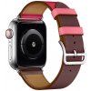 kozeny reminek pro apple watch s dvojitou ocelovou prezkou cervenohnedy 03