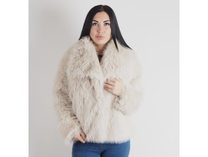 Dámsky umelý kožuch Cream Short