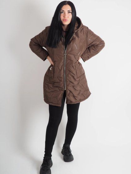 Dámska Prechodná Bunda Brown Lite Oversize