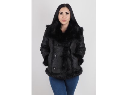 Dámsky umelý kožuch s kožušinovou podšívkou Black Soft