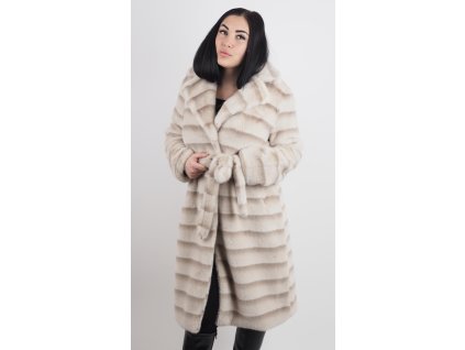Dámsky plyšový umelý kožuch Beige Harmony