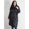 Dámska Bunda Black Quilted Long