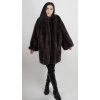 Dámsky hnedý extravagantný kožuch dámsky