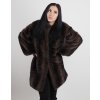 Dámsky hnedý extravagantný kožuch