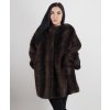 Hnedý dámsky extravagantný kožuch
