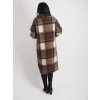 Dámsky dlhý károvaný kabát