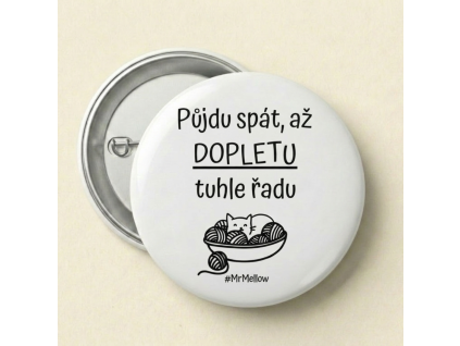 Kitűző „Kötés és alvás”